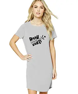 Stylish Cotton Blend Printed T-Shirt for Women | Casual Wear | Soft & Comfortable Fabric | Trendy Short Sleeve (Grey_Small)$2027