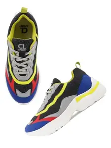 Carlton London Women Navy Blue-Lemon Comfortable Lace-Up Snakeer with Heels, for for Casual, Walking & Daily Use (38)