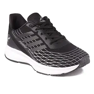 FURO Black/Silver Lace Up Running & Walking Sports Shoes for Men O-5032