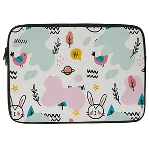 Crazyify Cartoon Printed Laptop Sleeve/Laptop Case Cover/Laptop Bag 11 inch with Shockproof & Waterproof Linen On All Inner Sides | MacBook/Laptop Sleeve for Men & Women