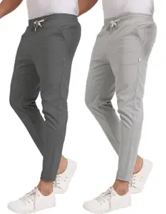Solid Men & Women Grey, Grey Track Pants
