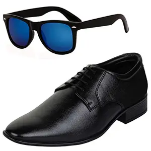 Vitoria Stylish Men's Synthetic Leather Formal Shoes with Free Blue Wyfer Unisex Sunglasses/Office Shoes/Suit Shoes/Dress Shoes/Party Shoes (Numeric_6)
