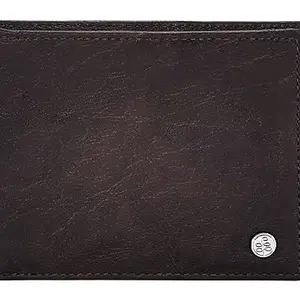 eske Tris - Genuine Leather Mens Bifold Wallet - Holds Cards, Coins and Bills - 6 Card Slots - Everyday Use - Travel Friendly - Handcrafted - Durable - Water Resistant - Brown Ozone
