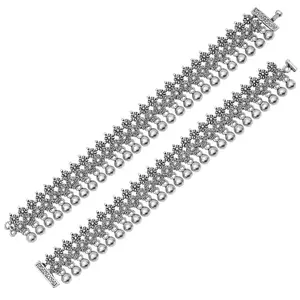 Oxidized Silver-Plated Ghungroo Anklets (Payal)