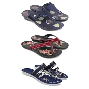Trendy Open-Toe Sandals for Women – Soft Padded Footbed, Summer Wear | (COMBO-3)-1973-O22-1945-5