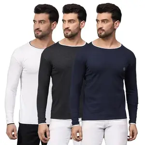 DIAZ Men's Cotton Blend Casual Crew Neck T-Shirt (Pack of 3)