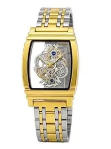 ODXO Luxury Skeleton Mechanical Style Look Watch | Gold-Tone Stainless Steel Band, Transparent Dial Display | cronoworking Stainless Steel Luxury Men's Fashion Gents Watch Open dail |