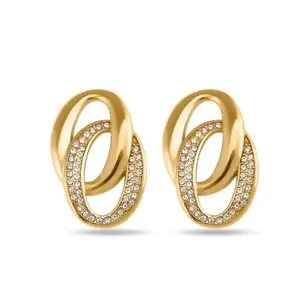 PALMONAS Elegant Interlinked Stud Earrings for Women - Gold Plated, Waterproof & Anti Tarnish Earrings | Gift For Women & Girls | Durable, Lightweight, & Comfortable Jewellery for Women