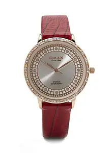 OMAX Analog Silver Dial Women’s Watch with Rose Gold Index - SPL01R60I