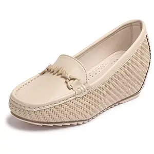 XE Looks Soft Beautiful Comfortable & Stylish Loafers with for Women & Girls Footwear Cream