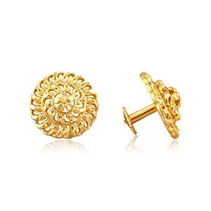 VFJ VIGHNAHARTA FASHION JEWELLERY Yellow Gold and Micron Plated Alloy South Screw Back Traditional Round Earring valentine day gift valentineday gift for her gift for him gift for women gift for men love gift gifts ValentinesDay2023 for Women