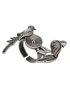 Sawwaisa Adjustable oxidised German Silver peacock cocktail finger Ring for women Stylish, Versatile and cool rings for girls