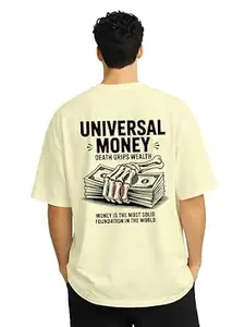 ENCIGER Men Printed Oversized T-Shirt Cotton Drop Shoulder Loose Fit Graphic Casual Wear Streetwear Tee