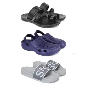 DRACKFOOT Men's Sandals | Lightweight Wear| Stylish & Easy to Wear For Men'S GR-SAN-(COMBO-3)-3152-3121-1589-8