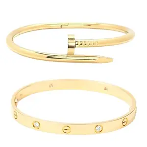 MIAMI bracelet for women Stylish Bangles for women Adjustable Anti Tarnish Bracelet for girls rose gold Kada for Women Accessories Anti Tarnish Jewellery Stainless Steel Cuff Bracelet gifts Combo