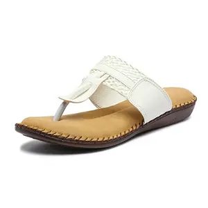 SELBRO Doctor-Plus Orthopedic Slippers for Women with Extra-Soft Padding SLB-106 (White, numeric_7)