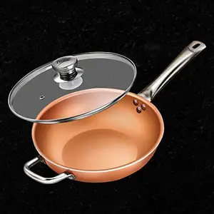 Prestige Cuprus Aluminium kadai 4.2L with Glass lid-steam Vent|Gas &Induction Compatible|Abrasion Resistant Coating|SS Stay Cool Handles price in India.