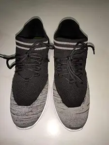 Mahadev Footwear- Grey & Black Textured Sports Shoes