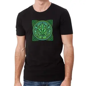 hippie shippie.com HippieShippie Unisex Cotton Regular Fit Half Slevees GO Green Graphic Printed Casual T-Shirt with Cool and Funky Design for Parties, Gym, Sports, Travelling (GG_6XL_Black)