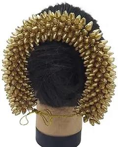 KGR Splash Hair Accessories Easy Hair Styling Golden Gajra for Girls Hair Accessory Set Bun Clip (Gold)