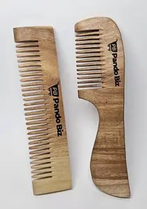 Neem Wood Hair Comb - Natural, Handmade & Eco-Friendly | Anti-Dandruff, Anti-Static Comb for Men & Women | Travel-Friendly, Suitable for All Hair Types