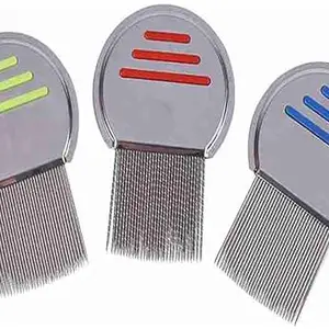 Jiyansh Traders 3 Piece Stainless Steel Lice Comb OR Steel Comb OR Steel Hair Lice Comb For Both Men & Women, Boys & Girls And Many More.