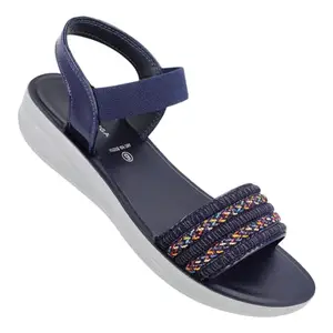 WALKAROO BLUE TYGA BT2714 Womans Sandals for dailywear and regular use for Indoor & Outdoor - Navy Blue