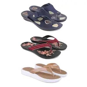 Women's Comfortable Sandal,Casual Lightweight Sandal for Everyday Wear | (COMBO-3)-1973-O22-1860-5-EURO-36