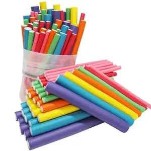 SWEETPEA�Flexible Curling Rods Flexi Rods Hair Curlers Set,Twist Foam Hair Rollers No Heat Hair Curlers Rollers,Steel Pintail, Rat Tail Comb for Short and Long Hair (ALL SIZE EACH 5PCS)