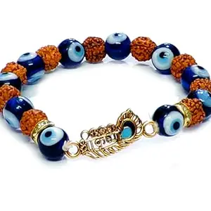 ASTROGHAR Shri Krishna Ji Evil Eye Lucky Charm Rudraksh Bracelet Bracelet