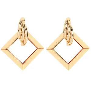 RUVEE Triodanas Celtic Knot Triangle Hot Gold Plated Earrings for your Valentine for Women & Girls