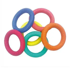 MGC Ratna's Rubber Tennikoit Ring *6 Inches* Diameter (Random Colour), Playing Tenniquoit Ring, Tennis Ring, Rubber Frisbee (Pack of 4, Dotted)