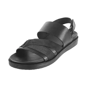 Metro Men Black Flat Comfort Sandal UK/6 EU/40 (18-237)