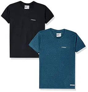 Charged Brisk-002 Melange Round Neck Sports T-Shirt Teal Size Xs And Charged Endure-003 Chameleon Spandex Knit Round Neck Sports T-Shirt Black Size Xs