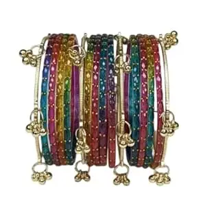 JIVANA AYURVEDIC Design Glass Bangles for Women & Girls | Elegant Shiny Traditional Chudi Set | Lightweight Festive Bangles