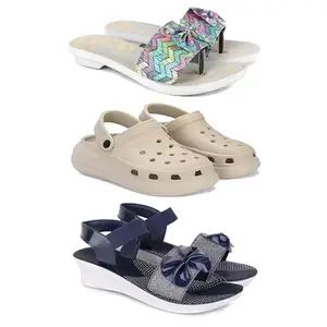 Women's Comfortable Sandal,Casual Lightweight Sandal for Everyday Wear | BT-(3-COMBO)-1966-OO1-1972-7-EURO-38
