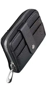 Kesariya Fashion Credit/Debit/ATM/Visiting/Business Zipper Card Holder Case Wallet for Gift Men & Women with Money Coin Purse(Black)
