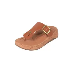 Mochi Women's Tan Synthetic Adjustable Sandal UK/7 EU/40 (32-879)