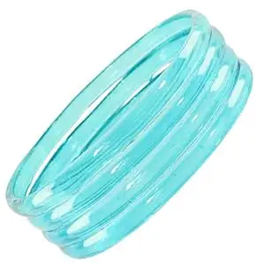 STYOLLO Viral Plain Transparent Glass Kada Set For Women & Girls | Kanch Kada For Girls | Daily Ethnic Traditional Jewelry | Glossy Classic Fashion Kangan For Wedding, Festive & Parties - Set Of 4