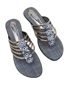 Women's Embellished Fashion Flat Sandals() Grey_7