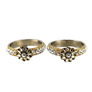 MAYA FASHION white Stone Brass Bangle Elegant Extra Large Size Bangle | Perfect Fit for Plus Size banglesTrendy and Comfortable Fit for woman and girls | (Sku-ban1469)