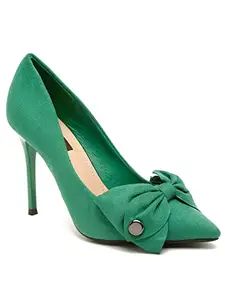 Flat n Heels Womens Green Pumps FnH 37237-GRN
