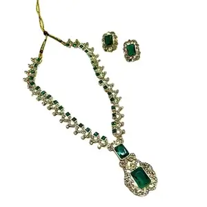 Latest Stylish Stone Studded Jewellery Set for Women |Festive Wedding Party Necklace Earrings|JS_98|