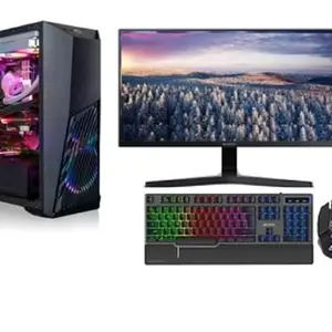 Assembled Gaming PC RTX 3050 With Ryzen7 5800X (32 GB DDR4/2 TB/250 GB SSD NVME Wd/8 GB DDR5 Graphic Card, Windows, Rtx3050/27 Inch IPS Screen Samsung/_Rtx 3050 Gpu/Cpu Cooler) With MS Office, Black