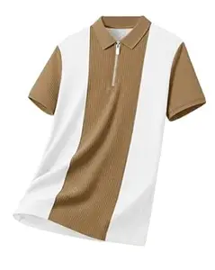 Enitor Stylish Half Sleeves Polo Neck T-Shirt for Mens, Casual Wear T-Shirt for Men, Formal Half Zipper T-Shirts for Boys, Summer Wear Tshirts for Boy