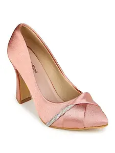 Shezone Shezon Women's Pink Color Heels (SBD9227_Peach_40)