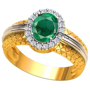 SIDHARTH GEMS SIDHARTH GEMS 14.25 Ratti 13.00 Carat Certified Natural Emerald Panna Panchdhatu Adjustable Rashi Ratan Gold Plating Ring for Astrological Purpose Men & Women
