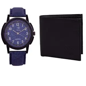 Rabela Men's Watches Combo Pack of Wallet and Watch Analog Leather Strap RW-688