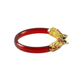 MAYA FASHION Red Gold Platted Acrylic-Brass Bangle Elegant Extra Large Size Bangle | Perfect Fit for Plus Size banglesTrendy and Comfortable Fit for woman and girls | (Sku-ban1022)
