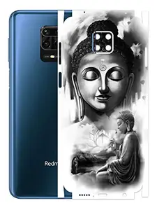 AtOdds - Redmi Note 10 Lite Mobile Back Skin Rear Screen Guard Protector Film Wrap (Coverage - Back+Camera+Sides) (Buddha)